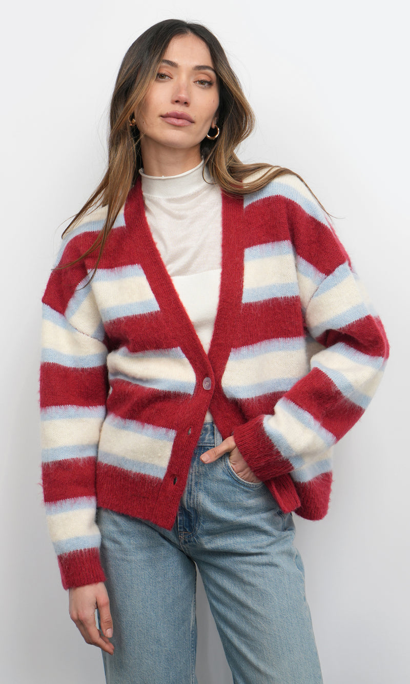 Fallon Cozy Oversized Stripe Cardigan G259WJ6124