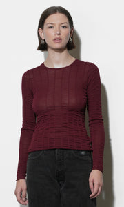Freya Sheer Textured Mesh Long Sleeve Top G2510WT6148