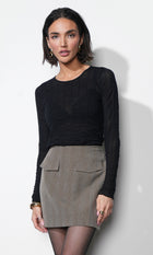 Freya Sheer Textured Mesh Long Sleeve Top G2510WT6148