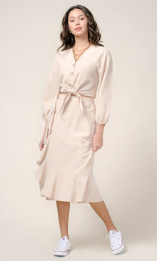 Britt Ruffled Slim Midi Skirt
