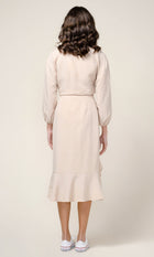 Britt Ruffled Slim Midi Skirt