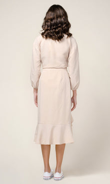 Britt Ruffled Slim Midi Skirt
