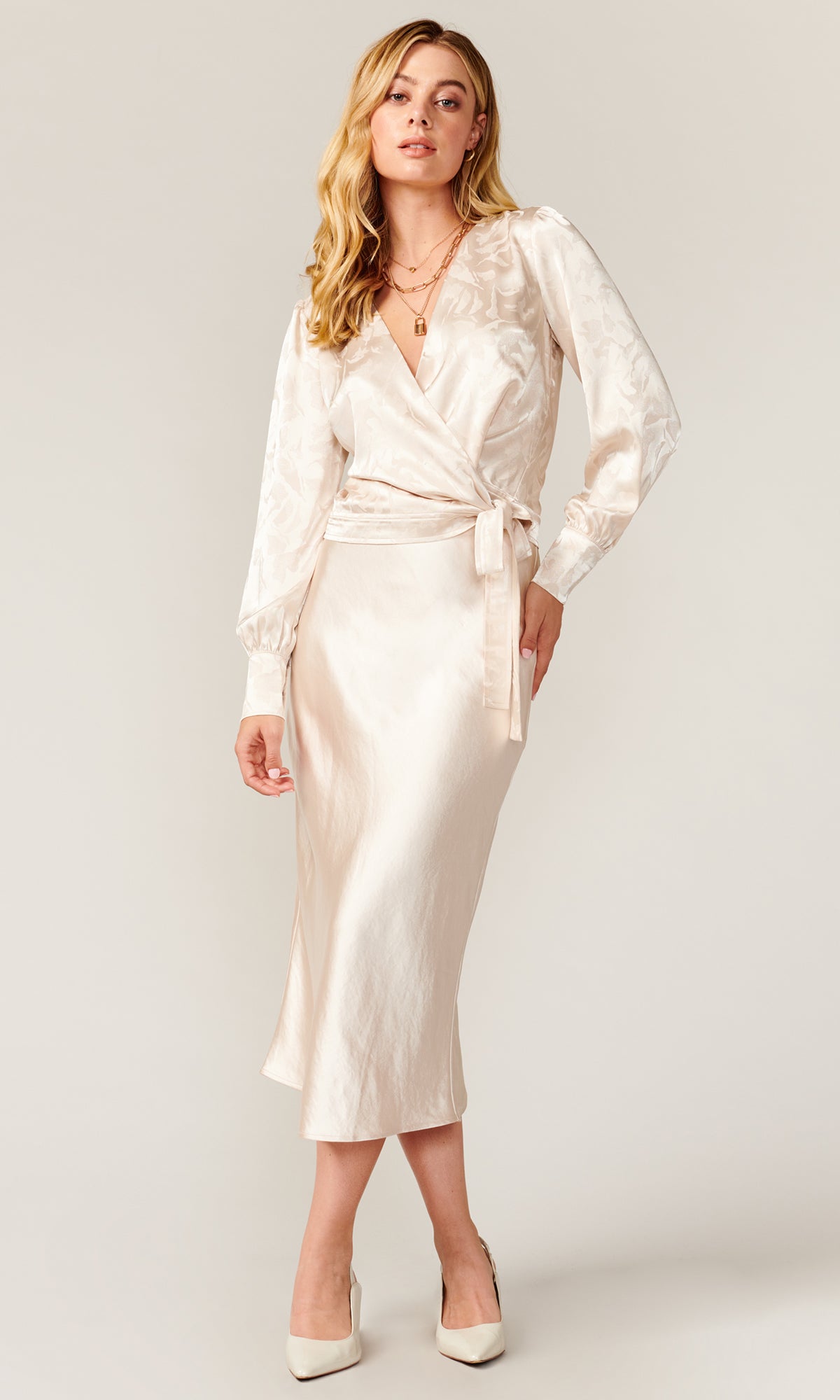 Rachel Jacquard Wrap Blouse