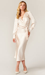 Rachel Jacquard Wrap Blouse