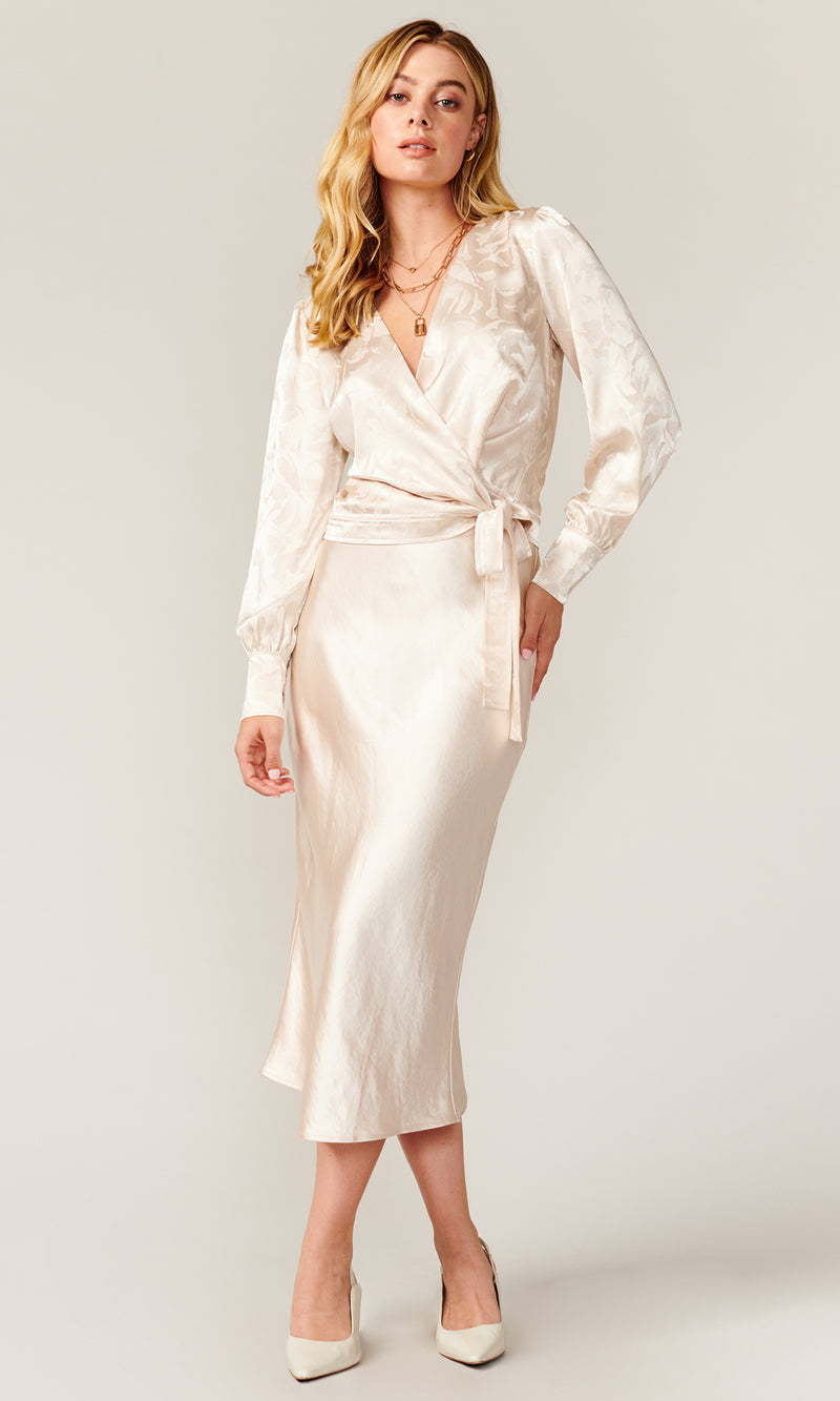 Rachel Jacquard Wrap Blouse