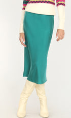 Athena Sateen Bias Cut Midi Skirt