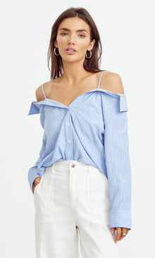 Kristi Off Shoulder Button Down Shirt