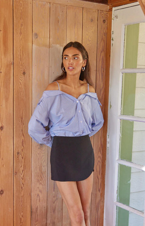 Kristi Off Shoulder Button Down Shirt