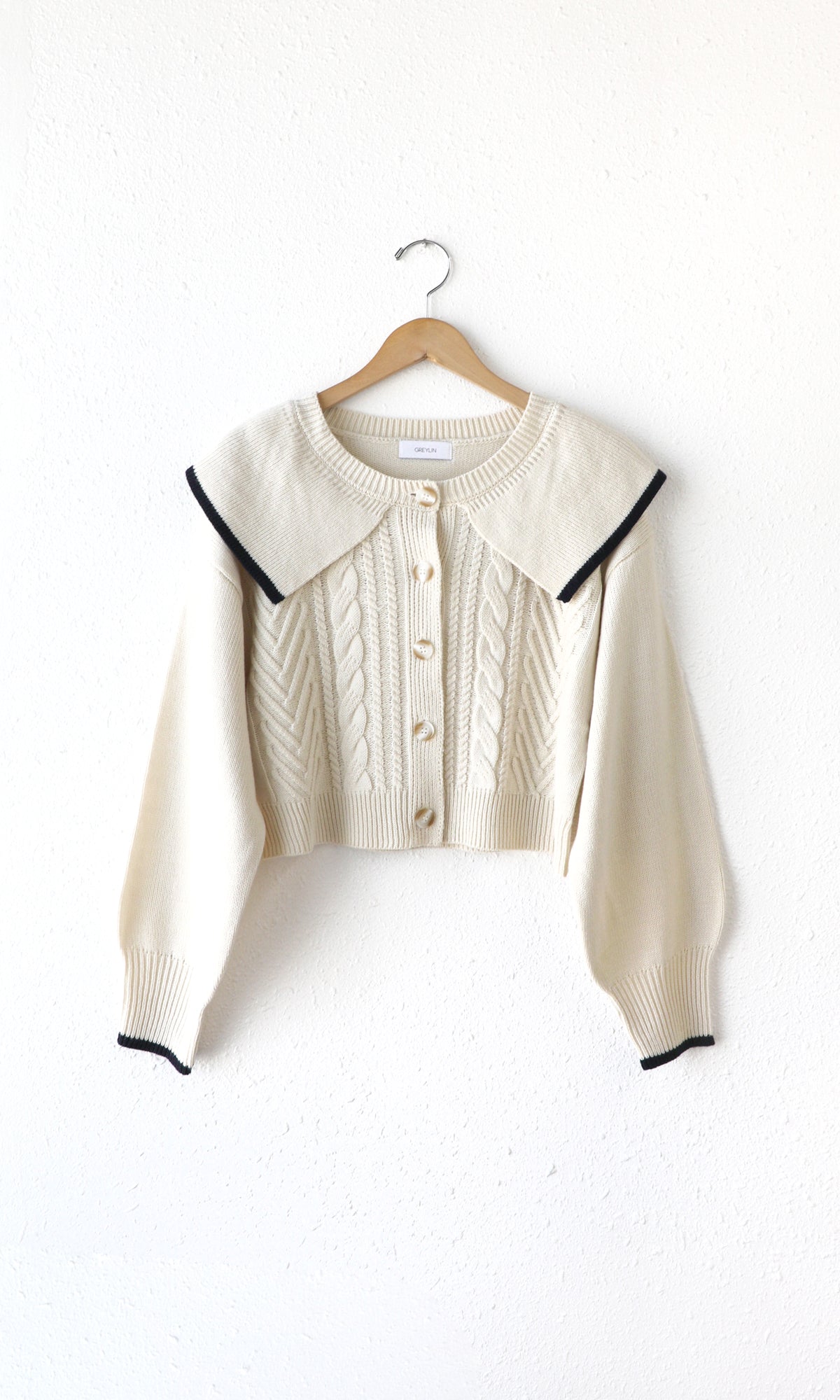 Perri Peter Pan Collar Knit Cardigan