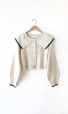 Perri Peter Pan Collar Knit Cardigan