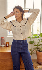 Perri Peter Pan Collar Knit Cardigan