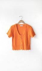 Shanti Scalloped Open Knit Cardigan