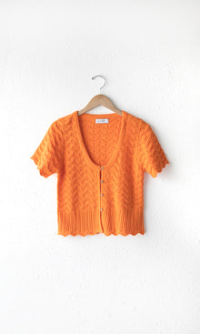 Shanti Scalloped Open Knit Cardigan