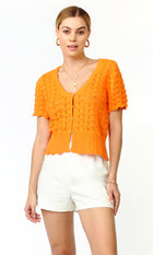 Shanti Scalloped Open Knit Cardigan