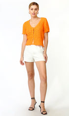 Shanti Scalloped Open Knit Cardigan