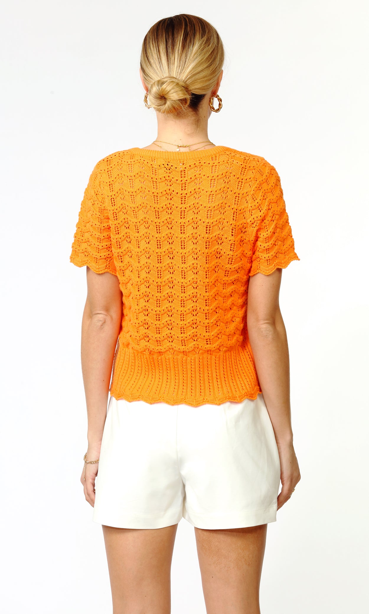 Shanti Scalloped Open Knit Cardigan