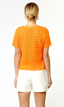 Shanti Scalloped Open Knit Cardigan