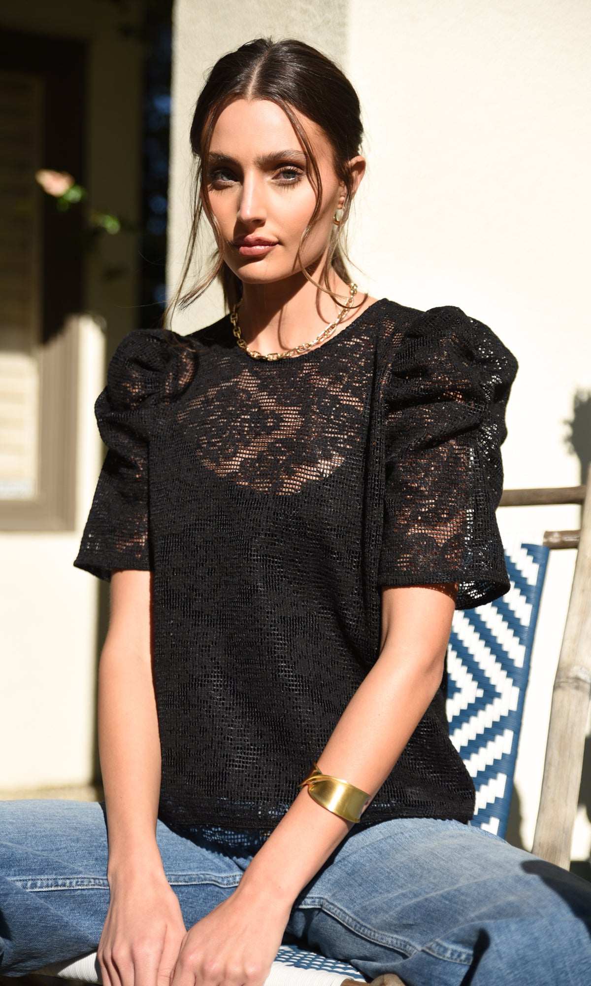 Oliver Embroidered Top w/ Cami Liner