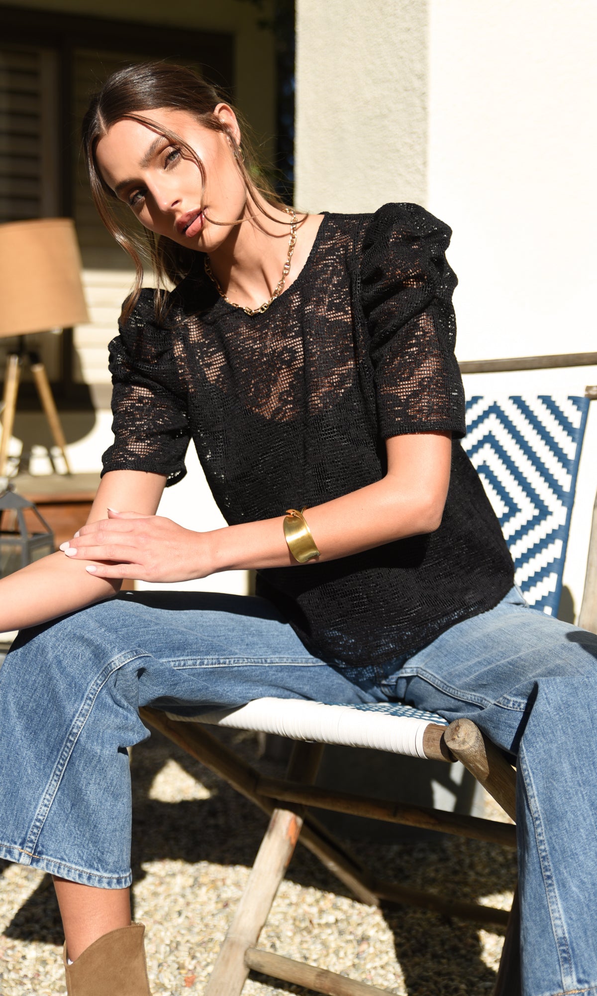 Oliver Embroidered Top w/ Cami Liner