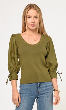 Naven Poplin Knit Mix Top