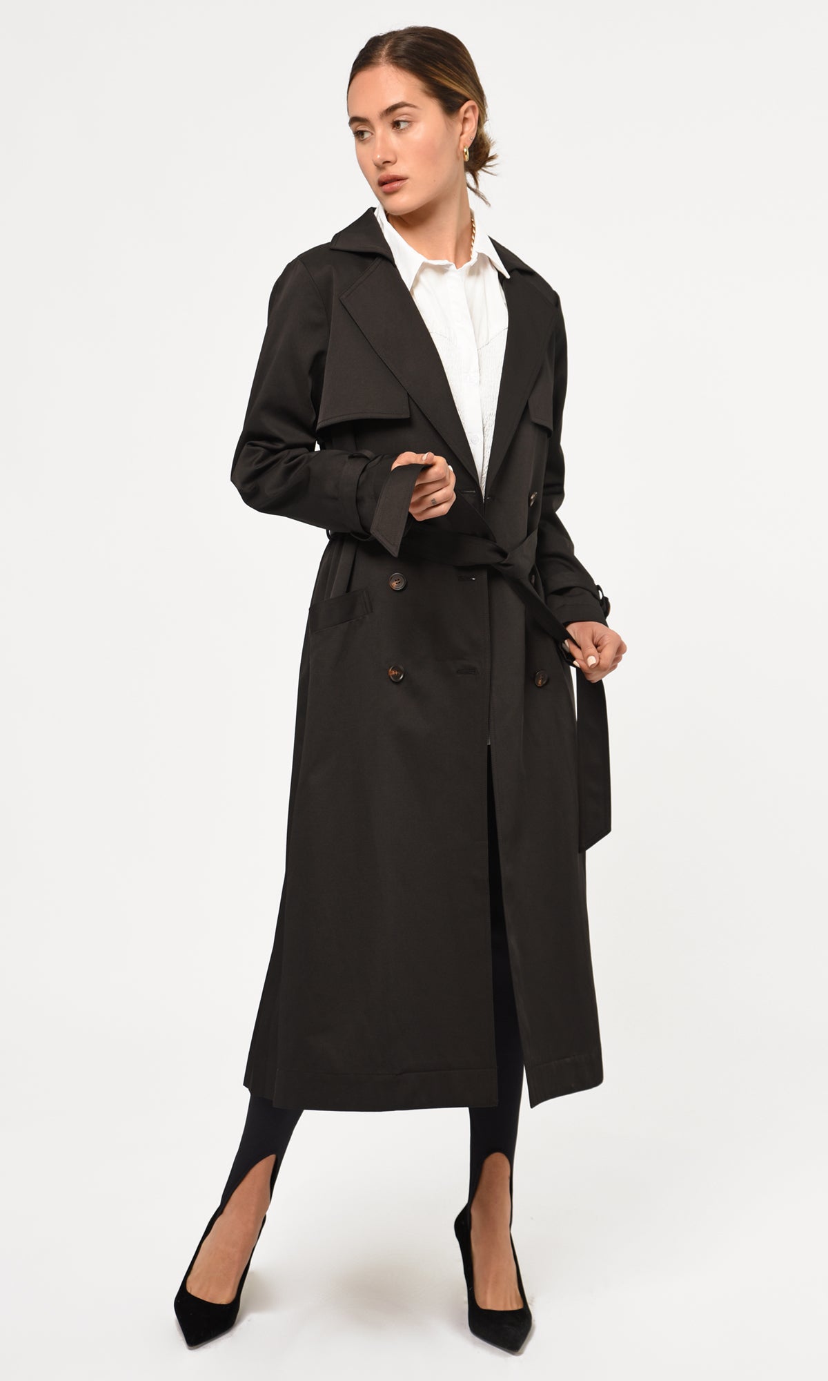 Tina Pleated Trench Coat