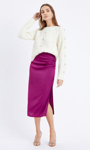 Faye Textured Slip Midi Skirt
