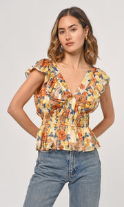 Cladela Ruffled Peplum Top