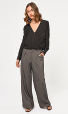 Lourdes Wrap Front Cuffed Blouse