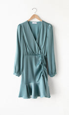 Joanne Ruched Satin Dress