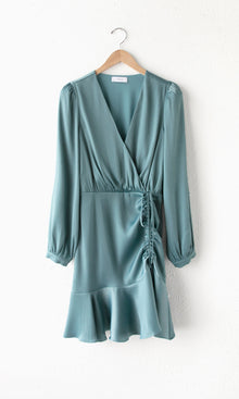 Joanne Ruched Satin Dress