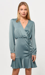 Joanne Ruched Satin Dress