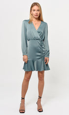 Joanne Ruched Satin Dress