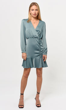 Joanne Ruched Satin Dress