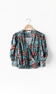 Lourdes Wrap Front Eco Satin Blouse