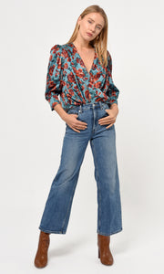 Lourdes Wrap Front Eco Satin Blouse