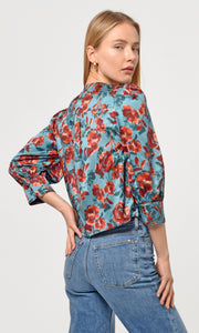 Lourdes Wrap Front Eco Satin Blouse