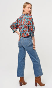 Lourdes Wrap Front Eco Satin Blouse