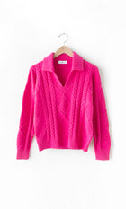 Thea Polo Cable Knit Sweater