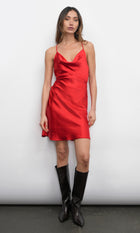 Lune Cowl Neck Cross Strap Mini Dress