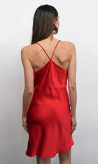 Lune Cowl Neck Cross Strap Mini Dress