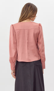 Lourdes Wrap Front Cuffed Blouse