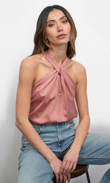 Lucinda Satin Halter Top