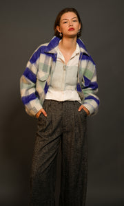 Peyton Plaid Cozy Knit Jacket