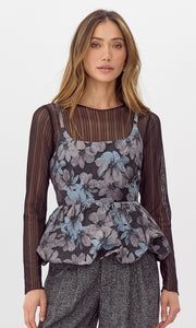 Noelle Jacquard Bubble Top