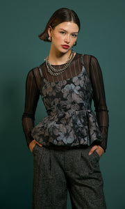 Noelle Jacquard Bubble Top