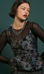 Noelle Jacquard Bubble Top