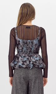 Noelle Jacquard Bubble Top