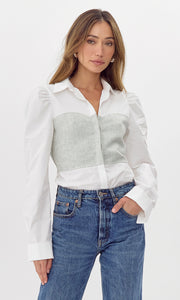 Nora Smocked Linen Shirt