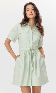 Rita Poplin Waist Tie Shirt Dress