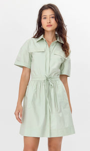 Rita Poplin Waist Tie Shirt Dress